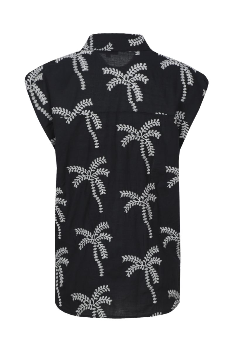 Lusanna Blouse Black/Sand bij Feliz | Hoogzomercollectie